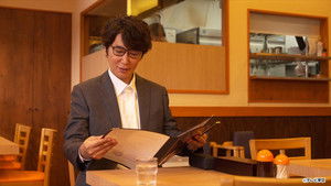Fried Egg Hamburger Steak and Sea Urchin Cream Croquettes in Kawaguchi City, Saitama Prefecture