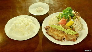 Salt-Wasabi Pork Rosu Saute of Asahi City, Chiba Prefecture