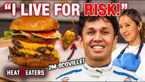 F1 Driver Alex Albon Eats the Spiciest Meal of His Life