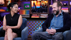 Stephanie Hsu and Ralph Fiennes